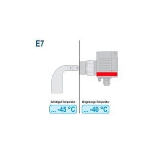 E7 temperaturno varovana sklopka za nivojna rotacijska stikala DF je namenjena za nivojna rotacijska stikala DF. Material: INOX