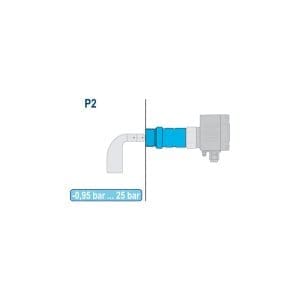 P2 tlačno varovana sklopka za nivojna rotacijska stikala DF je namenjena za nivojna rotacijska stikala DF. Uporabno v okolju od -0,95...25 bar