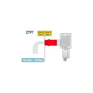ZTP7 tlačno varovana sklopka za nivojna rotacijska stikala DF je namenjena za nivojna stikala DF. Uporabno v okolju od -0,9 ... 25 bar
