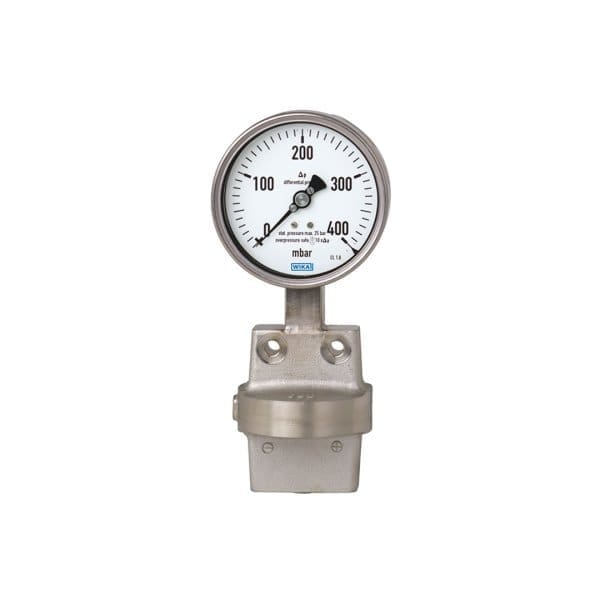 732.51 diferencialni industrijski manometer WIKA se uporablja pri merjenju razlike v tlaku plinskih in tekočih medijev.