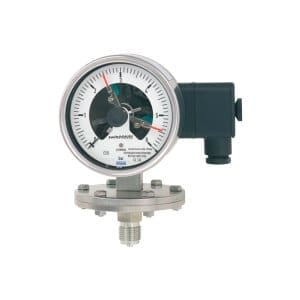 The PGS43.100 WIKA diaphragm manometer with switchable contacts is used for differential pressure monitoring, the instrument allows switching and display.