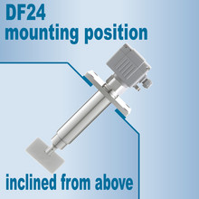 DF24 uporablja se za večino sipkih materialov (trdnih delcev) za zaznavanje stanja polno, prazno ali po želji v silosih, rezervoarjih in zabojnikih