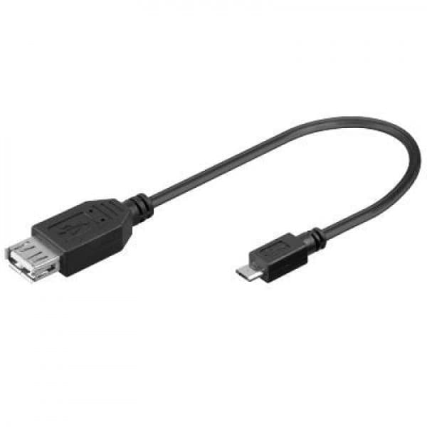 OTG USB adapter USB A/ženski in Micro USB/moški. Primerno za priključitev naprave za shranjevanje podatkov, združljive z OTG, na primer pametni telefoni.