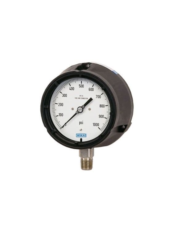232.34 The WIKA pressure gauge with Bourdon tube is used for measuring the pressure of gaseous and liquid media.