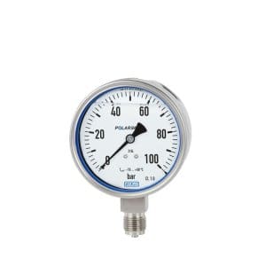 PG23LT manometer WIKA z bourdonovo cevjo se uporablja pri merjenju tlaka plinskih in tekočih medijev.