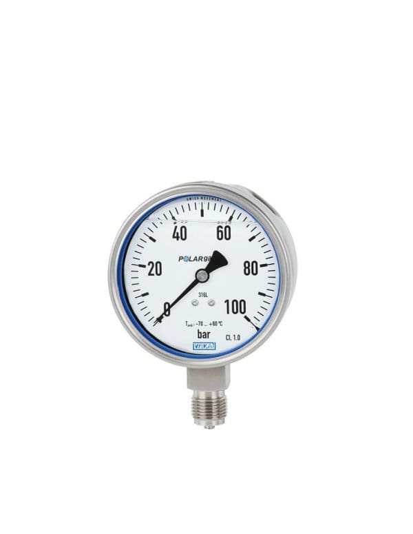 PG23LT manometer WIKA z bourdonovo cevjo se uporablja pri merjenju tlaka plinskih in tekočih medijev.