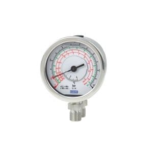 732.18 diferencialni manometer WIKA za hladilno tehniko se uporablja pri merjenju tlaka plinskih in tekočih medijev.