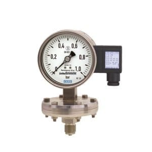 The PGT43HP.100 diaphragm pressure gauge with WIKA output signal for the process industry is used for pressure measurement of gaseous and liquid media.