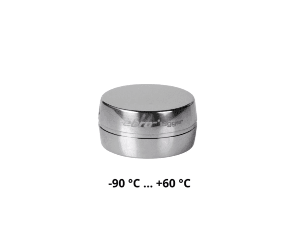 EBI 12-T102 je podatkovni logger, ki se uporablja za merjenje temperature pri nizkih temperaturah, kot je -80 °C. Merilno območje: -90 °C … +60 °C. IP68
