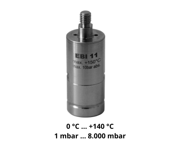 EBI 11-TP210 precision logger for temperature process measurements. Pressure measurements up to 8000 mbar. 0 ... +140 °C. 2 x 7,500 measurements.