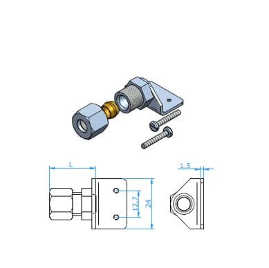 L-nosilec/cevni adapter za namestite oplaščenih termoelementov