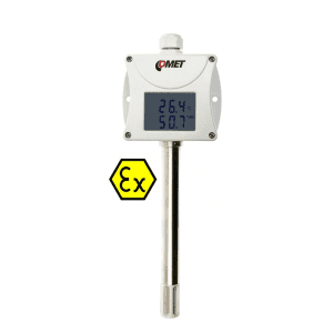 za pretvarjanje meritev, T3113Ex lastno varni merilni pretvornik relativne vlage in temperature COMET s proti-eksplozijsko zaščito za zunanjo in notranjo uporabo