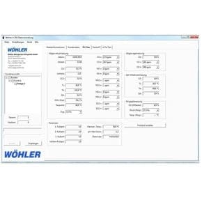 Programska oprema za A 550 Wöhler za spletne meritve, funkcije diagramov in izvoz v MS Excel.