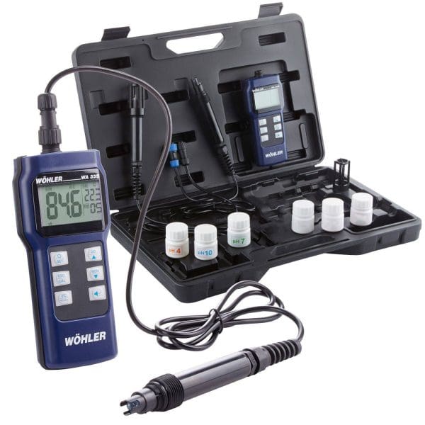 The Wöhler WA 335 heating water quality analyser is a high-performance water analyser specifically designed for the assessment of heating water quality.