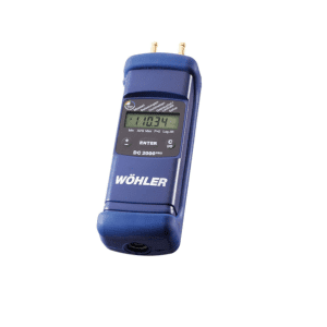 DC 2000PRO plinski manometer Wöhler je večnamenska merilna naprava za beleženje diferenčnega tlaka, hitrosti pretoka, temperature in vlage.
